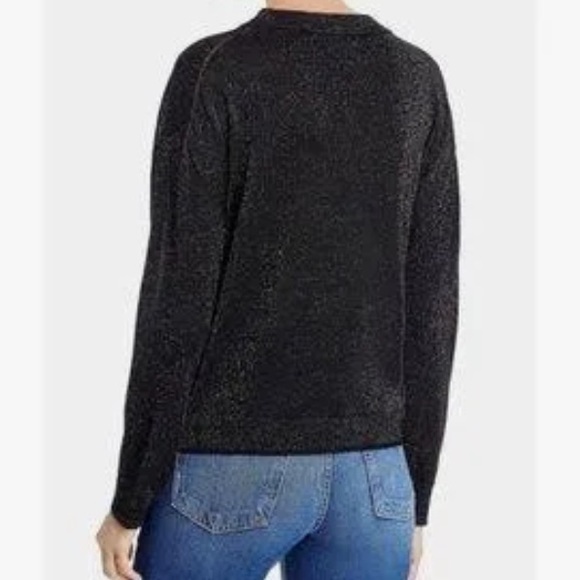 & Other Stories Metallic Knit Crewneck Sweater Black Silver Small - Picture 16 of 17